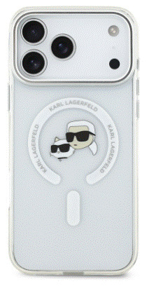 Kryt na mobil Karl Lagerfeld IML K&CH Heads Metal Frame MagSafe na Apple iPhone 17 Pro Max priehľadný Kryt na mobilný telefón Karl Lagerfeld IML K&CH Heads Metal Frame MagSafe na Apple iPhone 17 Pro Max v priehľadnej farbe