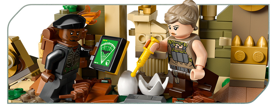 Stavebnica LEGO® Jurassic World 76976 Letecká mise se spinosaurem a quetzalcoatlem Z takmer tisíc kociek LEGO vzniká džunglový chrám s hniezdom, lezeckou stenou, vchodmi a vodopádom.