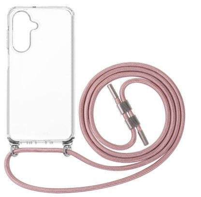 Kryt na mobil FIXED Pure Neck s ružovou šnúrkou na krk na Samsung Galaxy A26 5G priehľadný Kryt na mobil FIXED Pure Neck s ružovou šnúrkou na krk na Samsung Galaxy A26 5G priehľadný