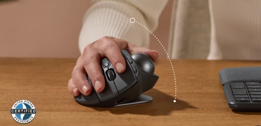 Myš Logitech MX Ergo S Advanced Wireless Trackball grafitová farba