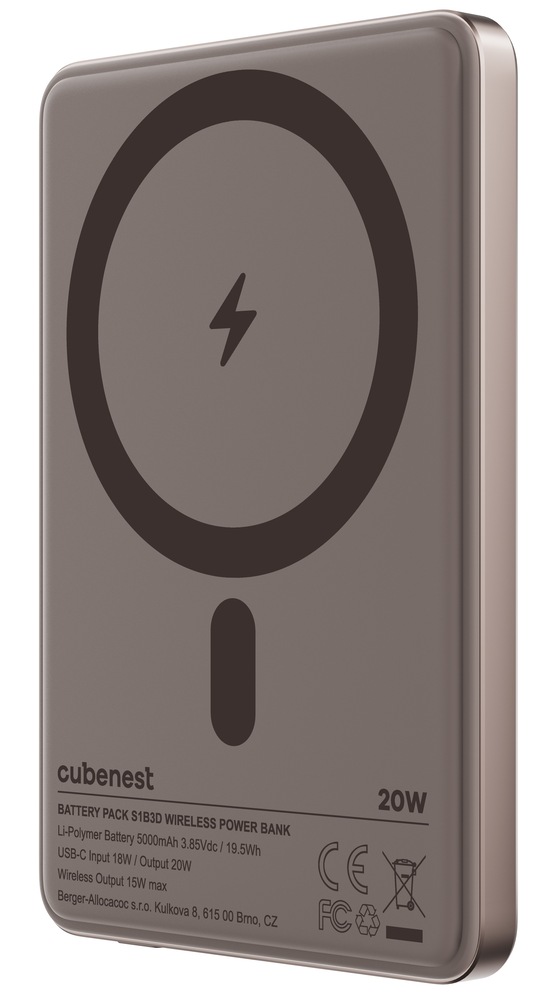 Powerbank Cubenest SlimDual MagSafe 5000 mAh zlatý „Powerbank