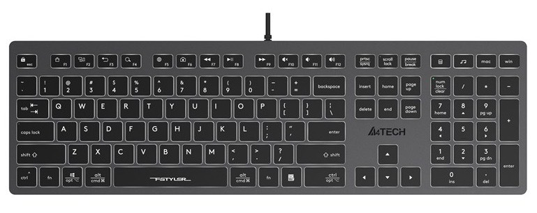 Klávesnica A4Tech FX60 White, CZ sivá