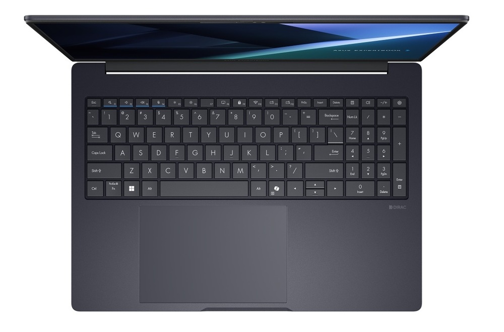 Notebook Asus ExpertBook B5 sivý Pohľad zhora na klávesnici notebooku Asus ExpertBook B5