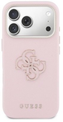 Kryt na mobil Guess PU Resin Logo na Apple iPhone 17 Pro ružový Kryt na mobil PU Resin Logo na Apple iPhone 17 Pro - ružový
