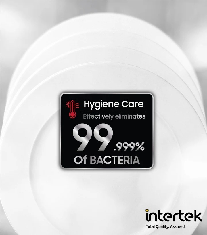 Umývačka riadu Samsung DW60A6082BB/ET Vstavaná umývačka Samsung DW6A6082BB/ET - taniere s nálepkou Hygiene Care
