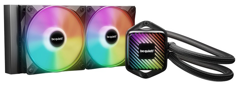 Výkonný vodný chladič be quiet! Pure Loop 3 LX 240 s dvoma ventilátormi a ARG podvícením, čierna farba