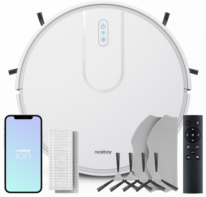 Robotický vysávač s mopom Niceboy Charles i4 Plus White