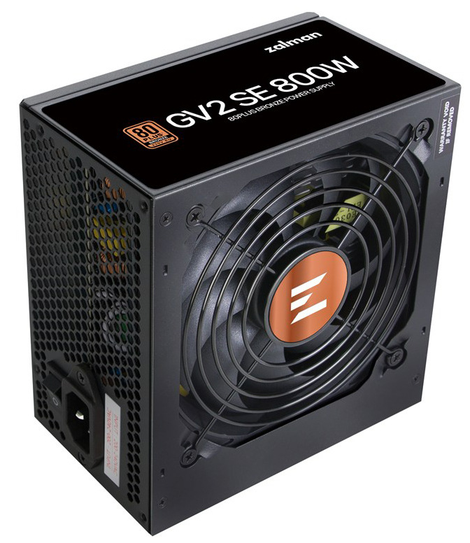 Počítačový zdroj Zalman GV2 SE 800W s certifikáciou 80 PLUS Bronze, čierna farba