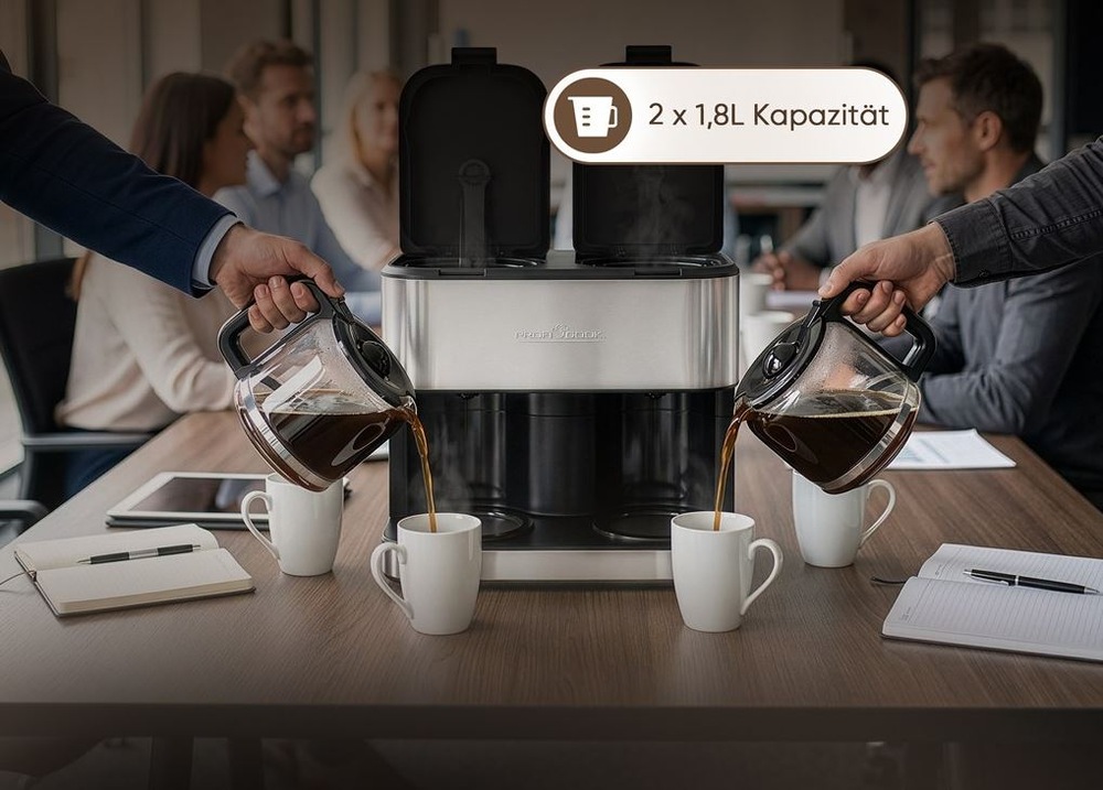 Kávovar Profi Cook KAD 1308 inox nerez Kávovar ProfiCook KAD 1308 INOX dve kanvice na kávu