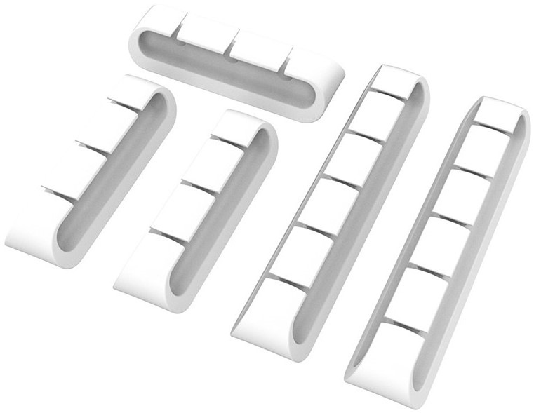 Držiak AKASA Cable Cord Holder, 3x3-port + 2x5-port - biely