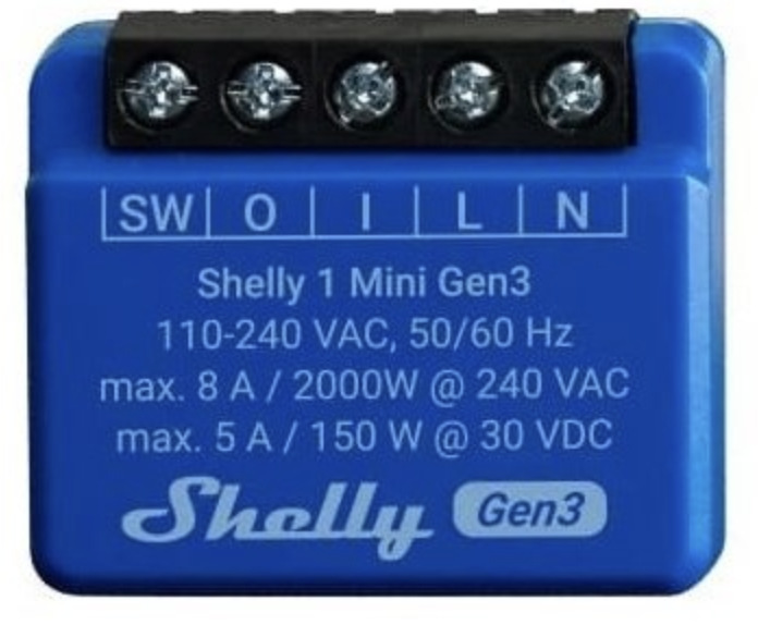 Modul Shelly Shelly Gen3 1 Mini, spínací modul, WiFi