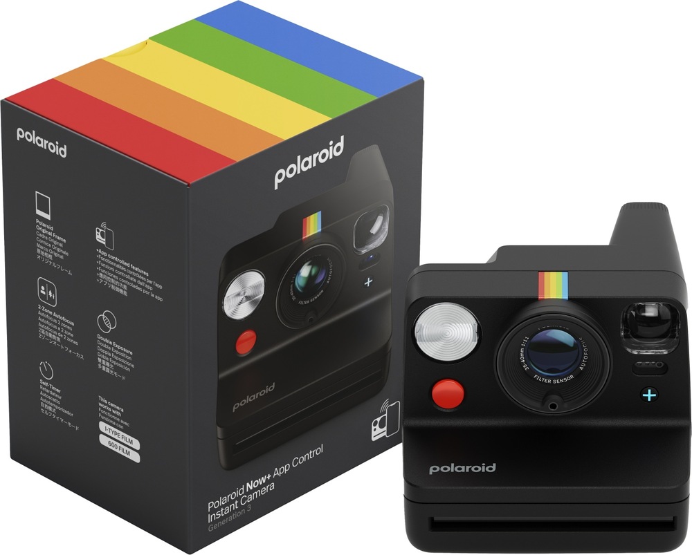 Instantný fotoaparát Polaroid Now+ Gen 3 čierny Fotoaparát Polaroid Now+ Gen 3 s krabicou