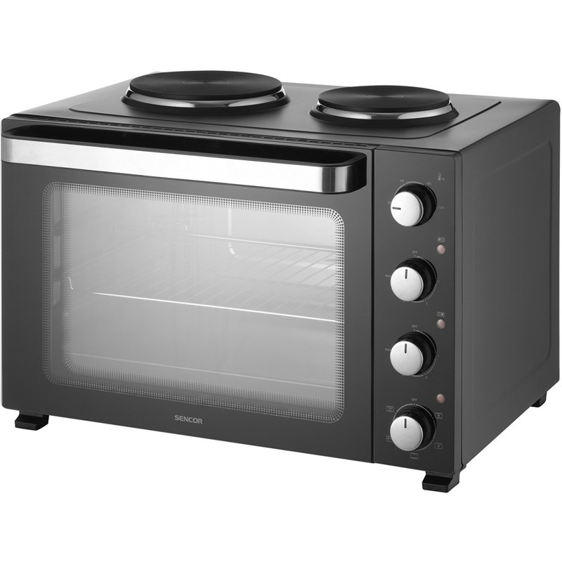 Mini rúra Sencor SEO 4800BK s 2 platničkami.