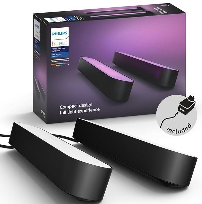 Stolové svietidlo Philips Hue Play White and Color Ambiance Double Pack čierne