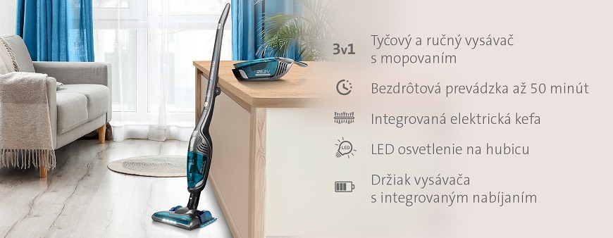 Tyčový vysávač ETA Moneto II AQUA PLUS 8453 90000 Tyčový vysávač ETA Moneto II Aqua Plus 8453 90000, technológia