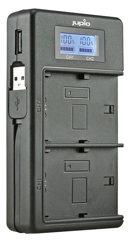 Nabíjačka Jupio NP-FM50/F550/F750/F970 Duo (Sony) čierna