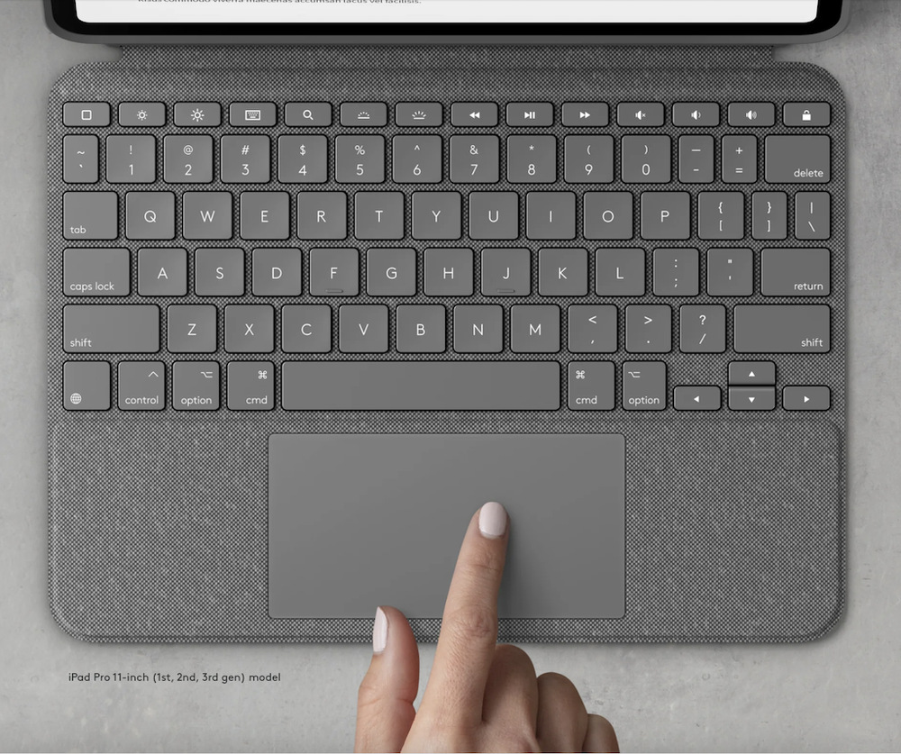 Puzdro na tablet Logitech Combo Touch na Apple iPad Pro 12.9" (5. gen.) UK sivé Puzdro na tablet Logitech Combo Touch na Apple iPad Pro 12.9" (5. gen.) UK sivé