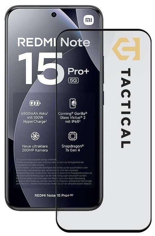 Tvrdené sklo Tactical pre telefón Xiaomi Redmi Note 15 Pro+ 4G/5G, profil 0,33 mm