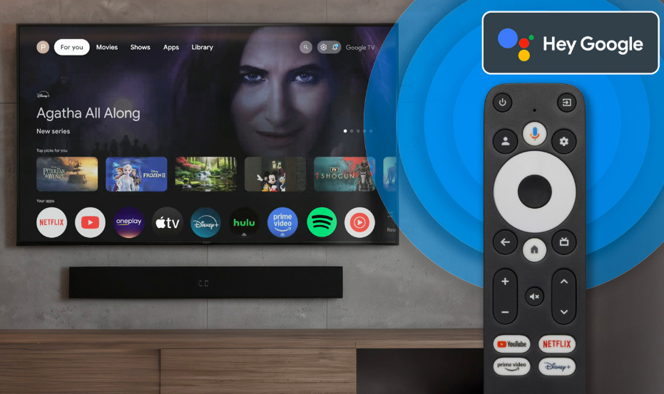 Multimediálne centrum Evolveo Dcolor GD2 čierny Diaľkový ovládač Evolveo Dcolor GD2 s tlačidlami pre Netflix, YouTube a hlasové ovládanie