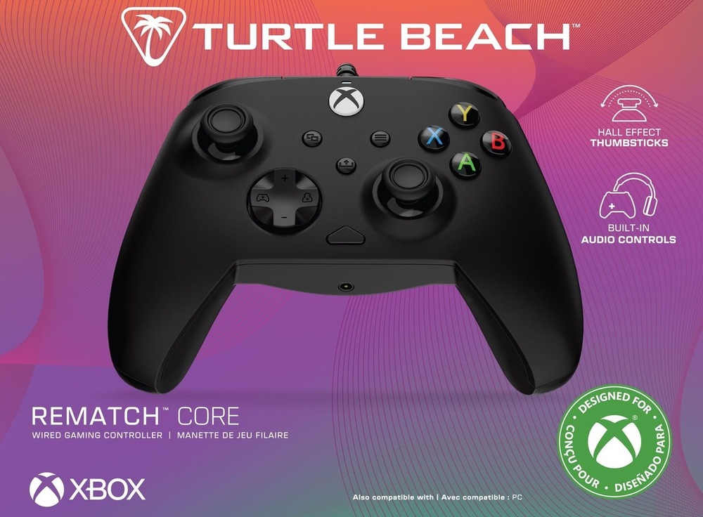 Gamepad Turtle Beach Rematch Core Wired, XBOX Series X/S, XBOX One, PC čierny Úvodný predajný obrázok herného ovládača Turtle Beach Rematch Core Wired v čiernej farbe.