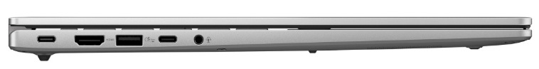 Ľavá strana notebooku s portami USB-C, HDMI, USB-A a 3,5 mm audio konektorom