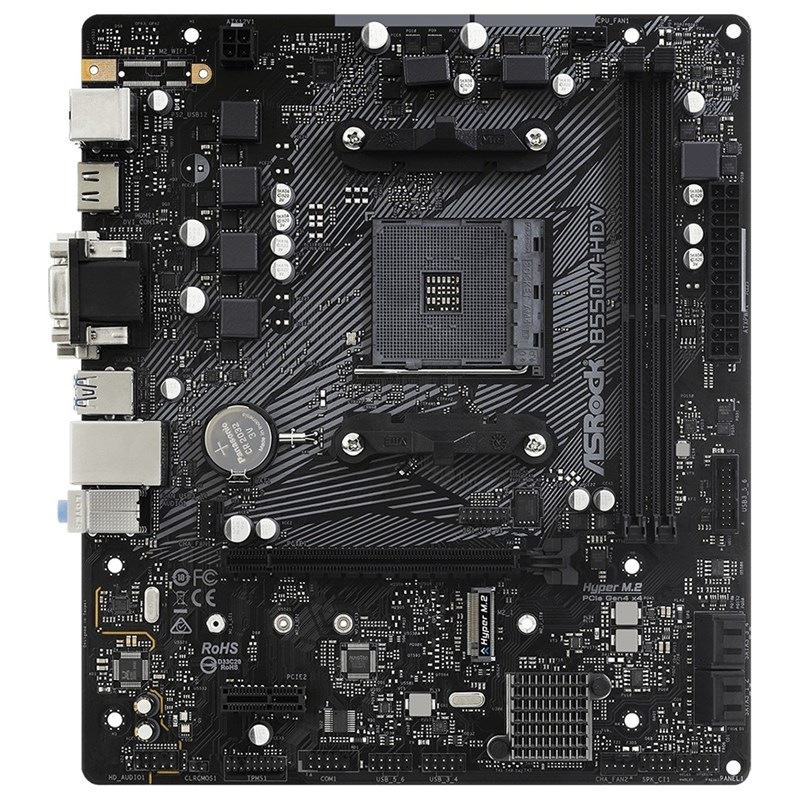 Základná doska ASRock B550M-HDV Základná doska ASRock B550M-HDV v čiernej farbe.