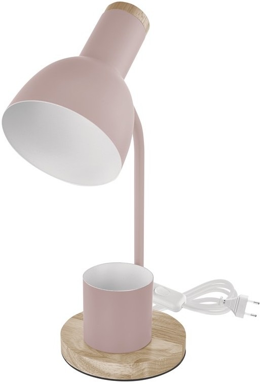 Stolová LED lampička EMOS Poppy v ružovej farbe s praktickým ceruzkovníkom