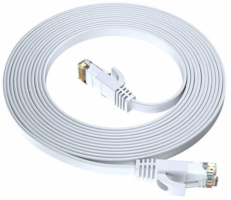 Kábel GoGEN sieťový (RJ45), plochý, CAT6, 0,5m biely