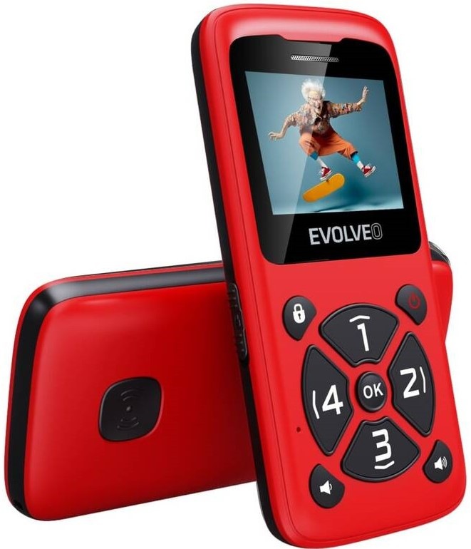 Mobilný telefón Evolveo EasyPhone ID červený