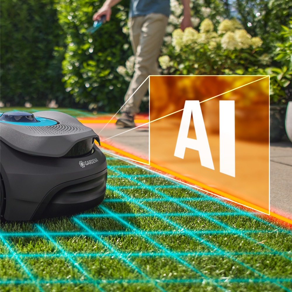 Robotická kosačka Gardena Smart SILENO Sense 600 m² 19942-32 Kosačka je vybavená pokročilou AI.