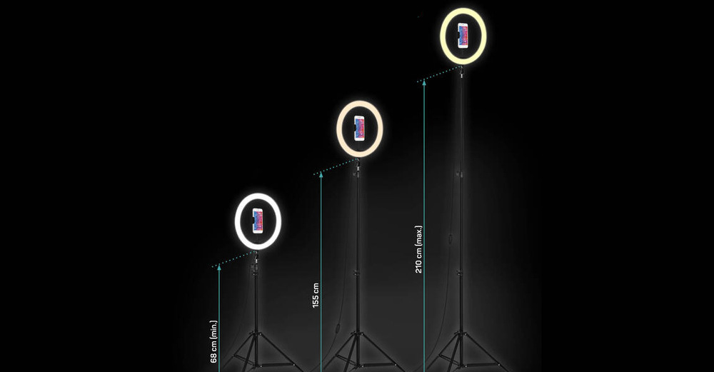 Svetlo Connect IT Selfie12Ring kruhové 12" LED + statív 2,1 m