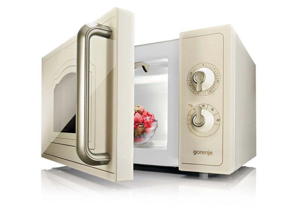 Mikrovlnná rúra Gorenje Retro MO4250TCLI béžová Mikrovlnná rúra Gorenje Mo4250TCLI, rýchle a bezpečné odmrazovanie