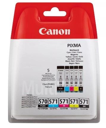 Cartridge Canon PGI-570/CLI-571, 1105 strán, CMYK viacfarebná