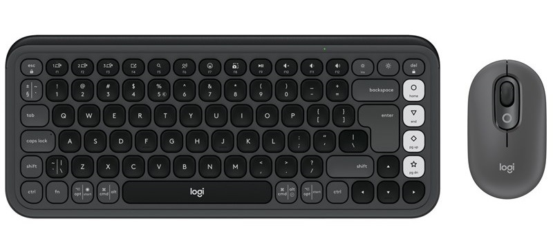 Klávesnica s myšou Logitech POP ICON, US layout sivá