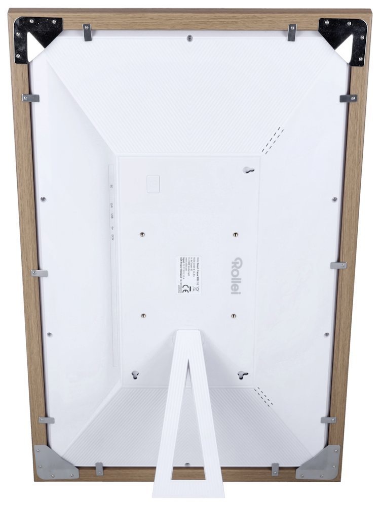 Elektronický fotorámček Rollei WiFi 212 hnedý Pohľad na zadnú stranu fotorámika Rollei WiFi 152″ width=