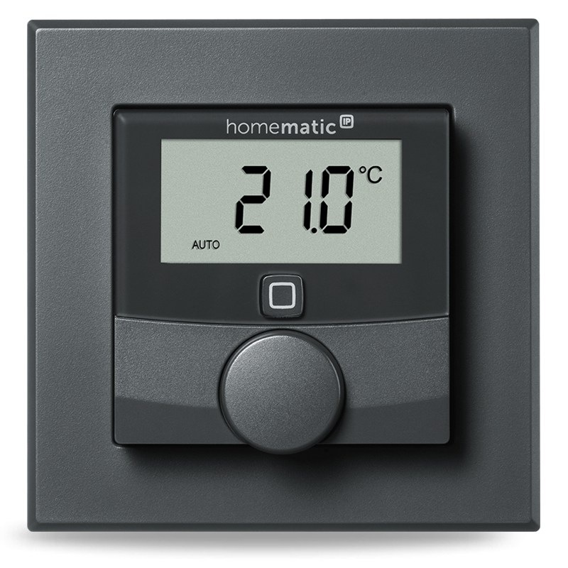 Termostat Homematic IP so senzorom vlhkosti, antracitová farba