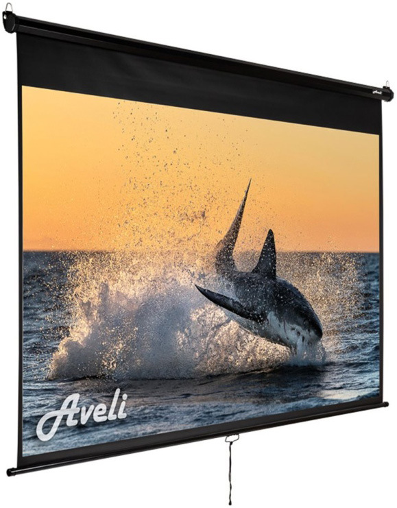 Plátno Aveli nástěnné 200x115 cm 92" čierne Plátno Aveli nástenné 200x115 cm 92" 92", 16:10, roleta - biele