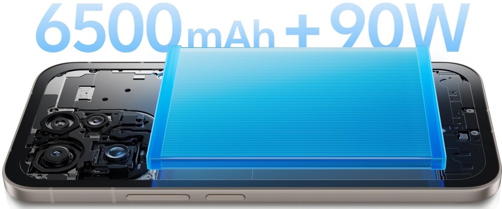 Mobilný telefón vivo V70 5G 8 GB / 256 GB sivý Kapacita 6500 mAh poskytuje dostatok energie na dlhé hodiny práce, podpora rýchleho 90W nabíjania