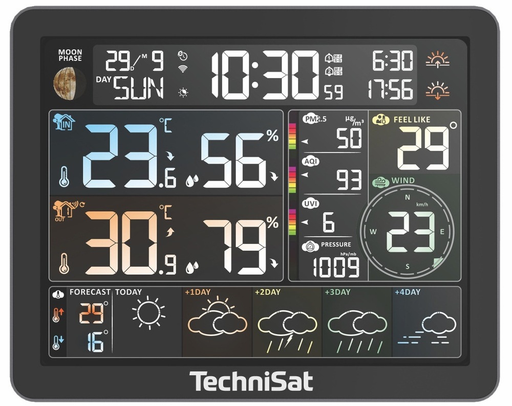Meteorologická stanica Technisat IMETEO 800 čierna Meteostanica Technisat IMETEO 800 Tuya z čelnej strany