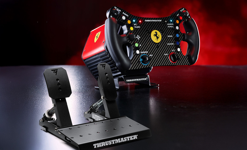Volant Thrustmaster T818 Ferrari 488 GT3 Simulator čierny Zostava volantu T818 Ferrari 488 GT3 so stojanom pedálov