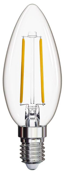 Žiarovka LED EMOS Filament, sviečka, 1.8W, E14, teplá biela