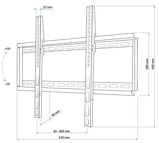EKON ECTVTIL75INCH60KG,NÁKL.DRŽÁK,600X40 EKON ECTVTIL75INCH60KG,NÁKL.DRŽÁK,600X40
