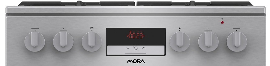 Kombinovaný sporák Mora K 8668 B1X6 nerez Sporák Mora K8668B1X6, nerezová, ovládací panel