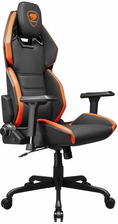 Herná stolička Cougar Hotrod v čierno-oranžovej farbe s ergonomickou konštrukciou a 3D opierkami rúk