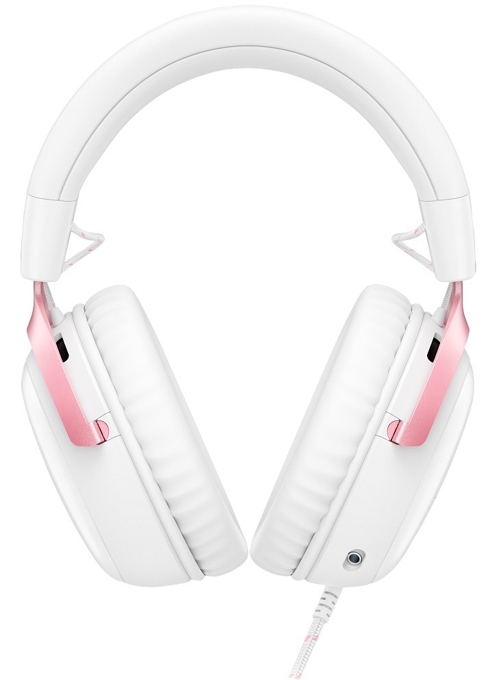 Headset HyperX Cloud III biely/ružový Headset HyperX Cloud III čelný pohľad