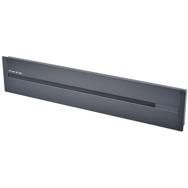 Zásuvková lišta Viking 60 cm, na 7 modulov, zápustná sivá