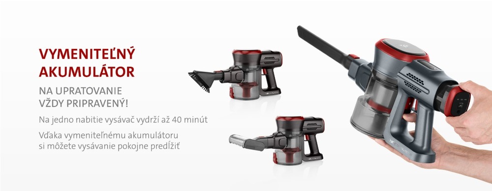 Tyčový vysávač ETA Fenix 2233 90000 sivý/červený Tyčový vysávač ETA Fenix 2233 90000, ručný vysávač