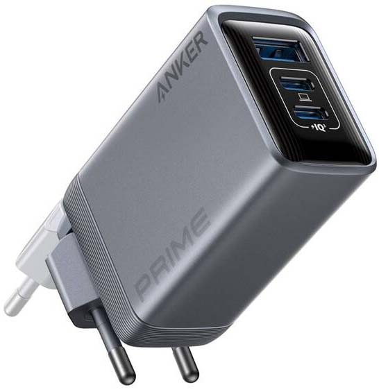 Nabíjačka do siete Anker Prime Charger 100W GaN, 2xUSB-C, 1xUSB-A strieborná