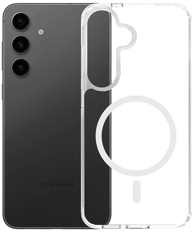 Kryt na mobil 3mk Armor MagCase na Samsung Galaxy S25 FE v priehľadnom dizajne