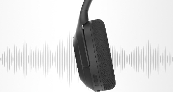 Slúchadlá A4Tech Fstyler BH220 bezdrátová skládací Bluetooth béžová Detail slúchadla A4Tech Fstyler BH220 vybaveného mikrofónom s ENC